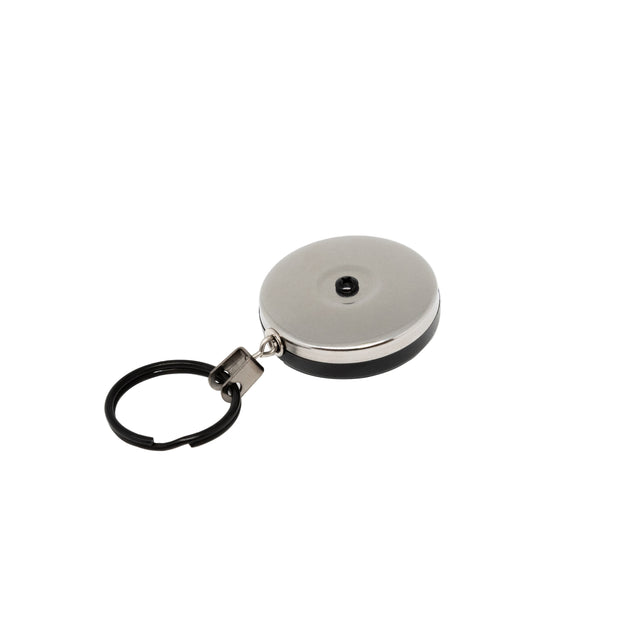 EDC Keychain with Removable Rotating Belt Clip and Large Retractable Key Ring, Stainless Steel Front Spinner