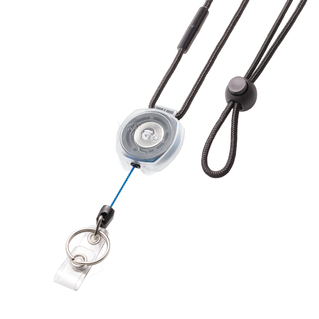 Healthcare and Office Professionals ID Badge Holder with Lanyard, Clear Sidekick Retractable Keychain with Color Cord by KEY-BAK