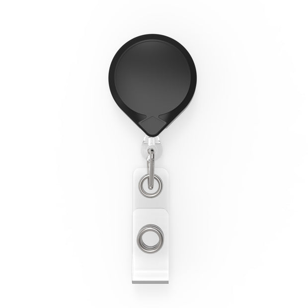 MINI-BAK Badge Reel with a Clip-on or Belt Clip Attachment and Clear I.D. Badge Holder