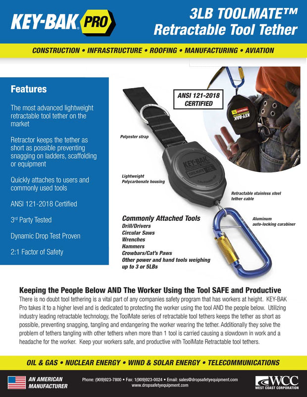 3 lb. Drill Shoe and Retractable Tool Lanyard Combo