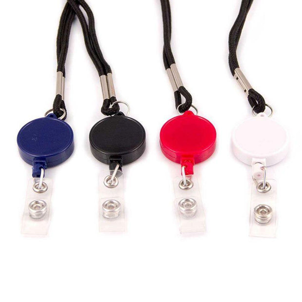 Retract-A-Badge Badge Holder Lanyard with Clear I.D. Badge Holder (5-Pack)