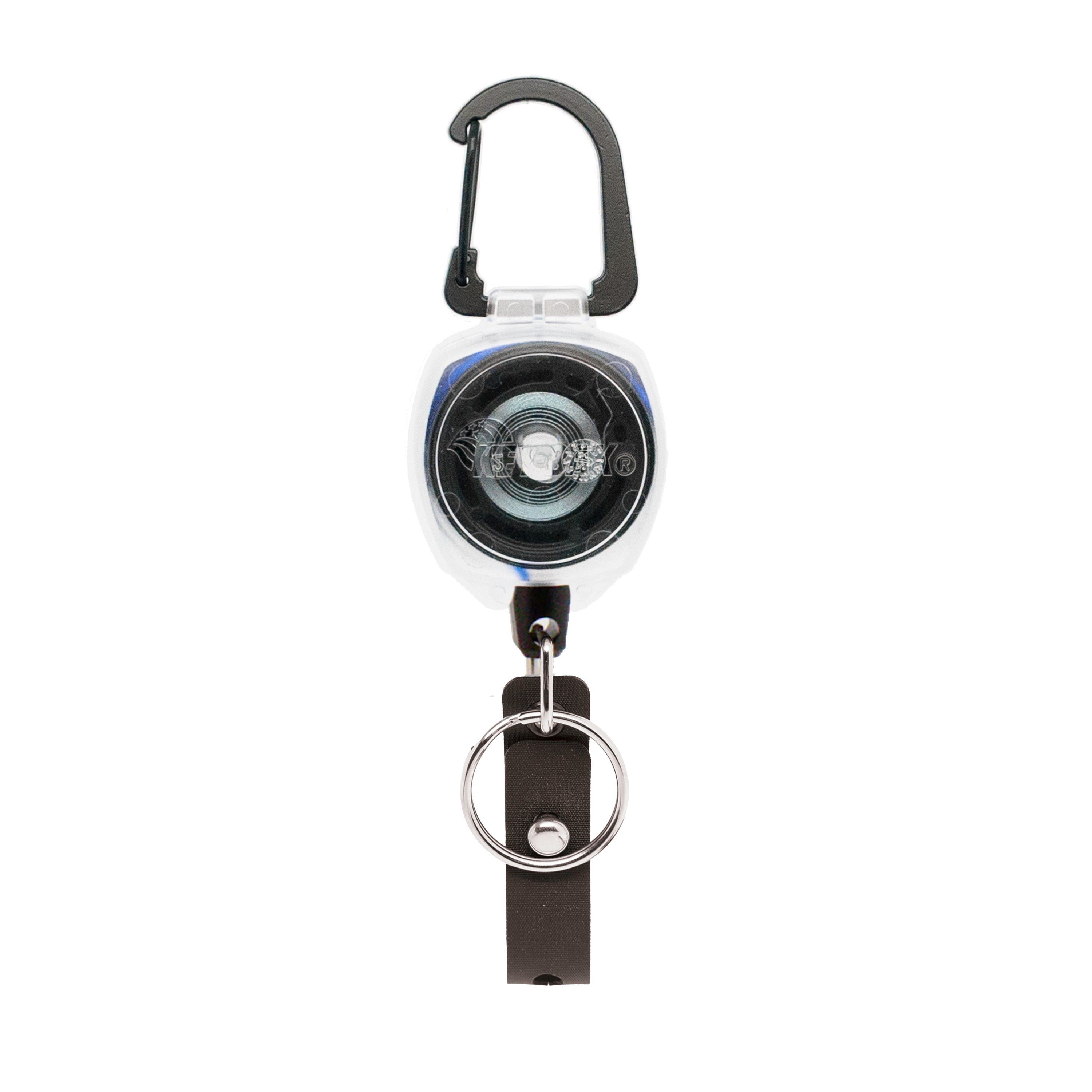 Clear SIDEKICK Twist Free Retractable Badge Key Carabiner Reel KEY BAK