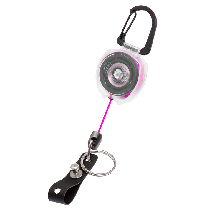 Super Duty ID Badge Holder for Healthcare and Office Professionals, Clear Sidekick Retractable Carabiner Keychain with Color Cord by KEY-BAK