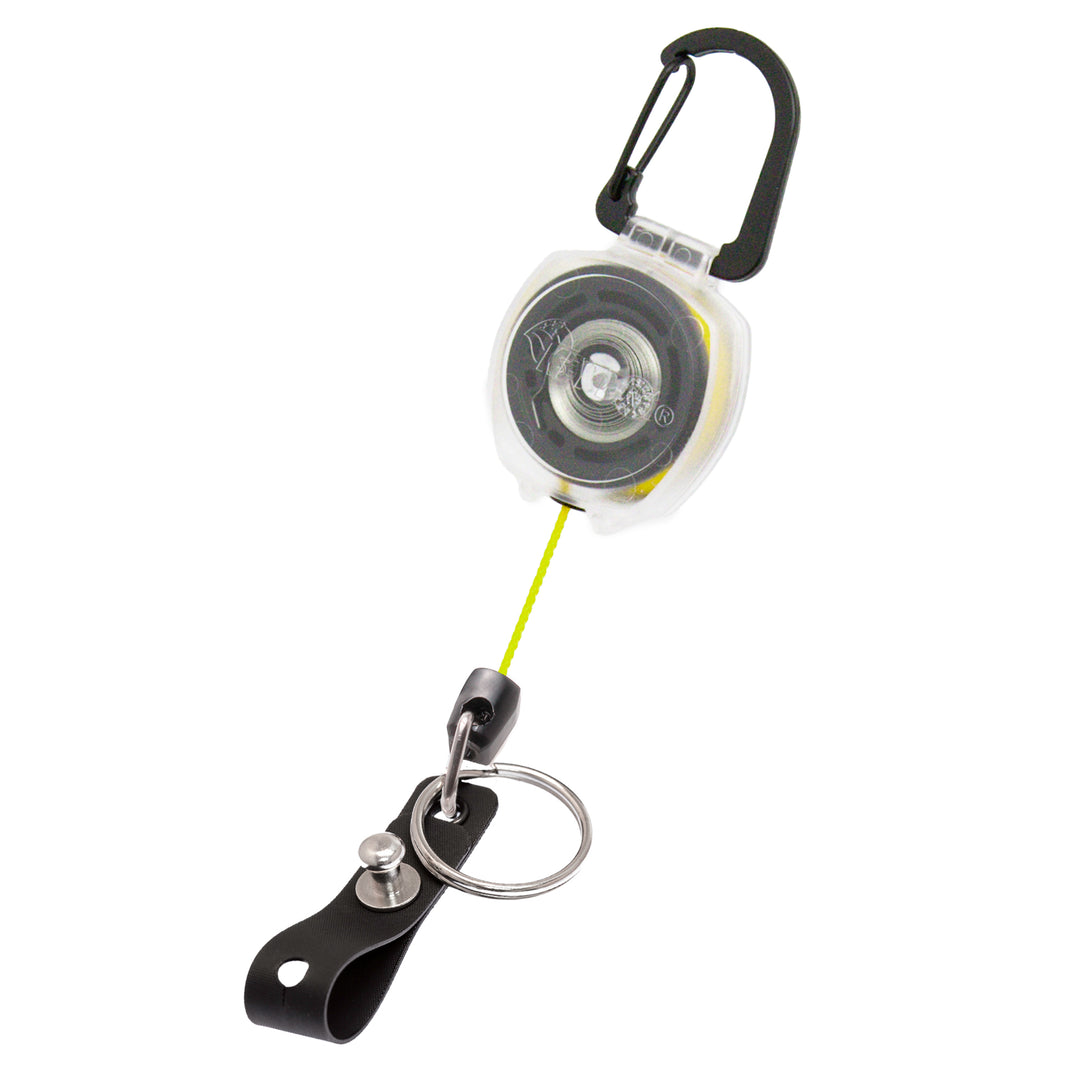 Super Duty ID Badge Holder for Healthcare and Office Professionals, Clear Sidekick Retractable Carabiner Keychain with Color Cord by KEY-BAK