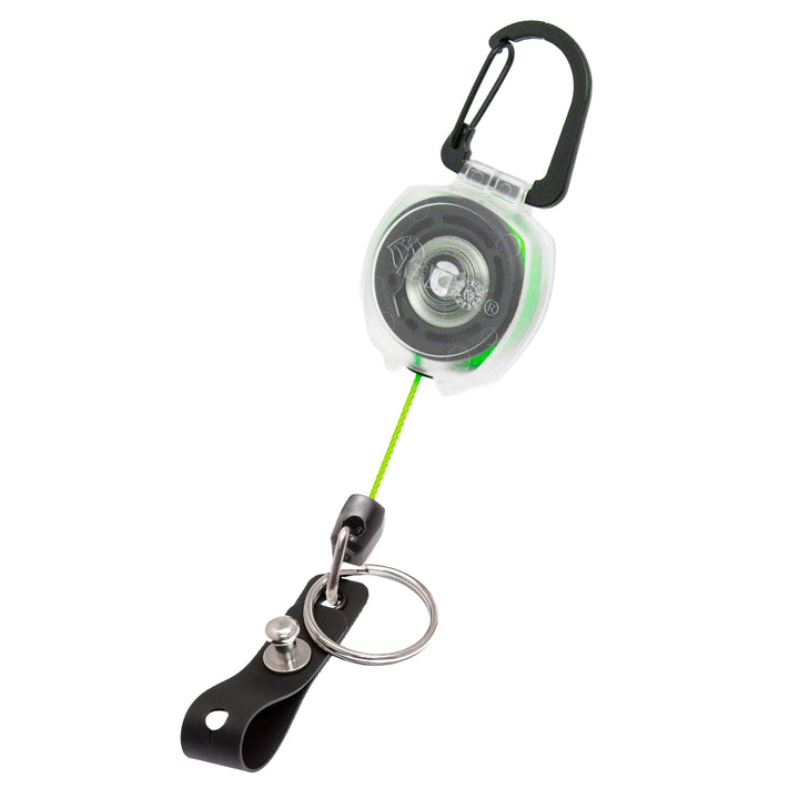 Super Duty ID Badge Holder for Healthcare and Office Professionals, Clear Sidekick Retractable Carabiner Keychain with Color Cord by KEY-BAK