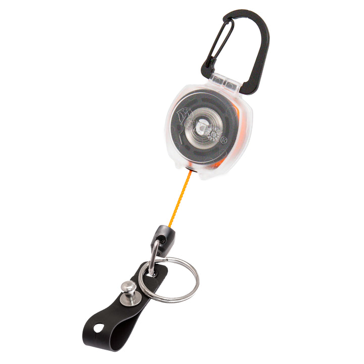 Super Duty ID Badge Holder for Healthcare and Office Professionals, Clear Sidekick Retractable Carabiner Keychain with Color Cord by KEY-BAK