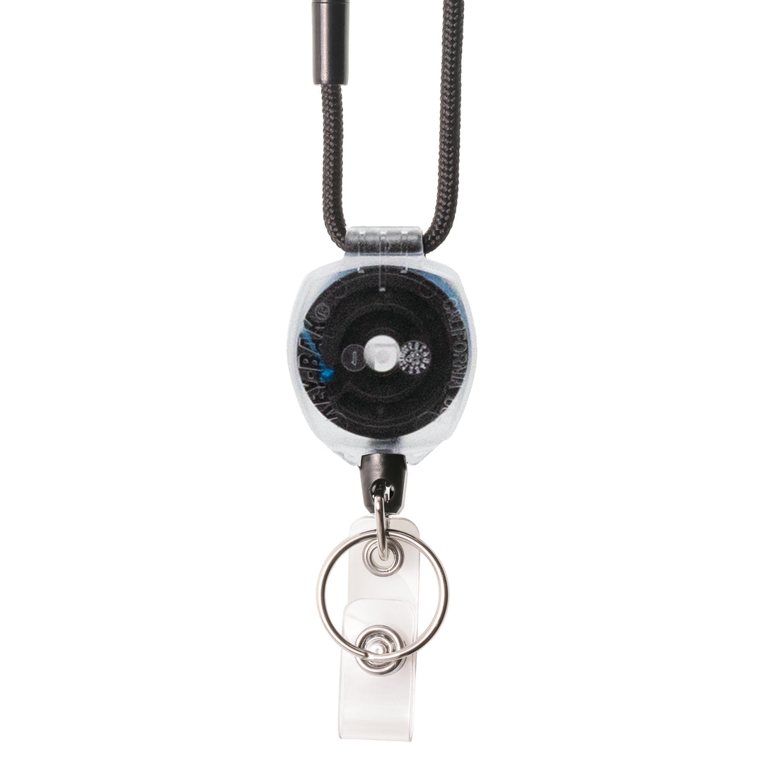Healthcare and Office Professionals ID Badge Holder with Lanyard, Clear Sidekick Retractable Keychain with Color Cord by KEY-BAK