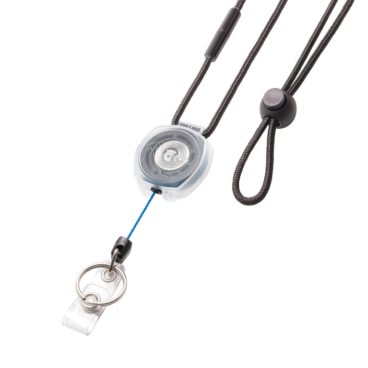 Healthcare and Office Professionals ID Badge Holder with Lanyard, Clear Sidekick Retractable Keychain with Color Cord by KEY-BAK