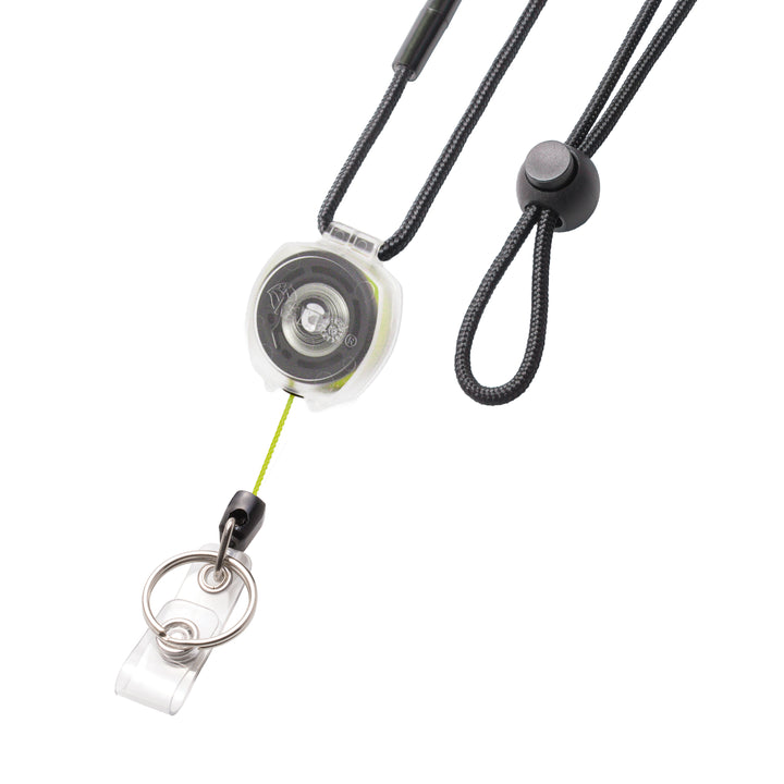 Healthcare and Office Professionals ID Badge Holder with Lanyard, Clear Sidekick Retractable Keychain with Color Cord by KEY-BAK