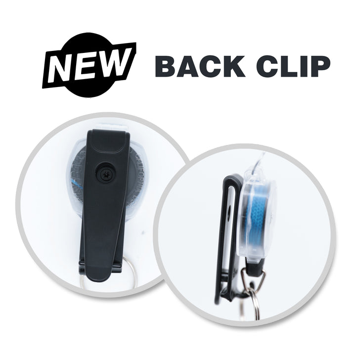 Belt Clip Retractable Keychain and ID Badge Holder for Healthcare and Office Professionals, Clear Sidekick with Color Cord by KEY-BAK