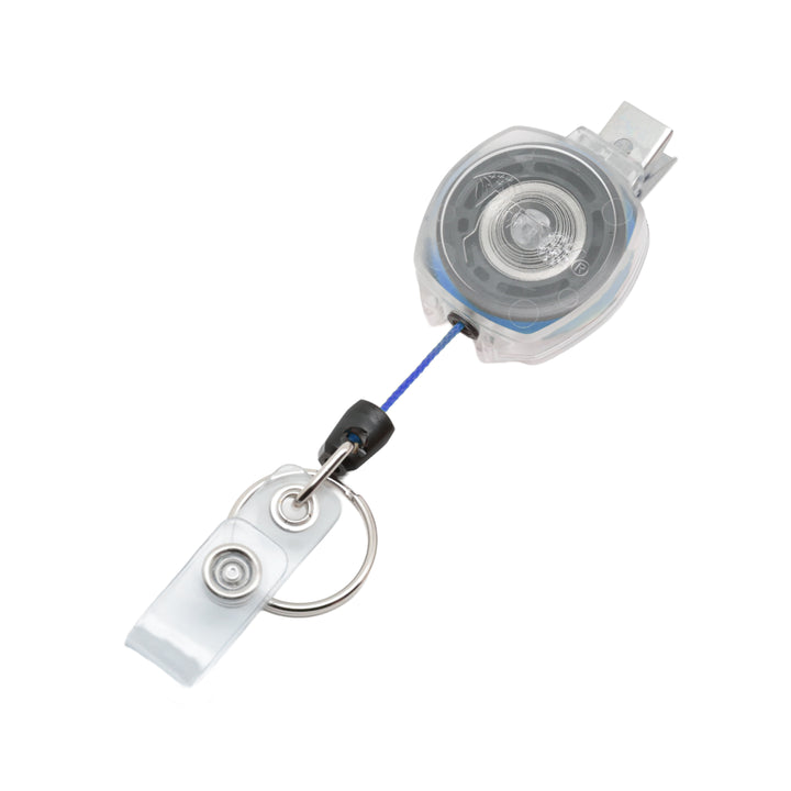 Retractable Swivel Clip Badge Reel and Keychain for Healthcare and Office Professionals, Clear Sidekick® with Color Cord by KEY-BAK