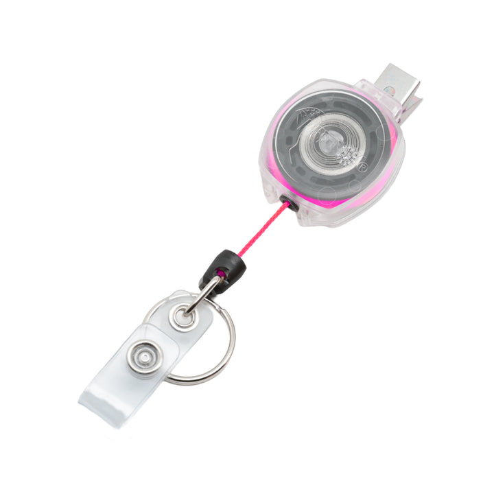 Retractable Swivel Clip Badge Reel and Keychain for Healthcare and Office Professionals, Clear Sidekick® with Color Cord by KEY-BAK
