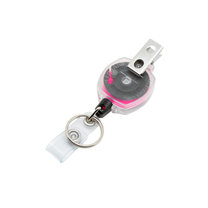 Retractable Swivel Clip Badge Reel and Keychain for Healthcare and Office Professionals, Clear Sidekick® with Color Cord by KEY-BAK