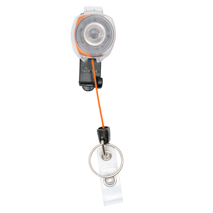 Belt Clip Retractable Keychain and ID Badge Holder for Healthcare and Office Professionals, Clear Sidekick with Color Cord by KEY-BAK