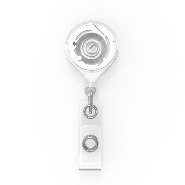 MINI-BAK Badge Reel With A Clip-On Or Belt Clip Attachment And Clear I.D. Badge Holder (5-Pack)