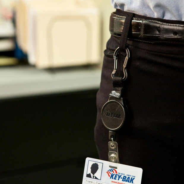 Carabiner Badge Reel with Strap and Clip