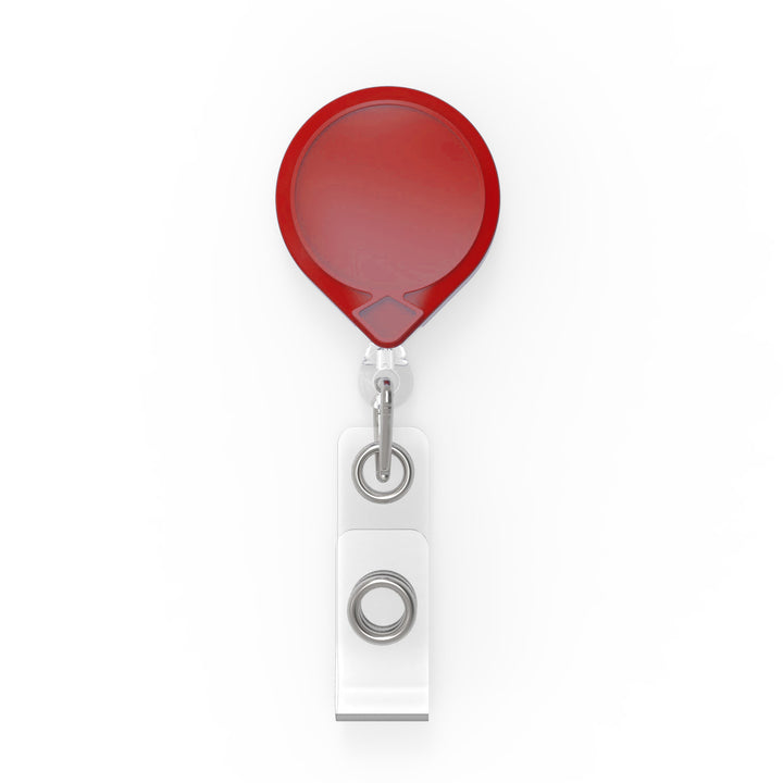 MINI-BAK Badge Reel with a Clip-on or Belt Clip Attachment and Clear I.D. Badge Holder