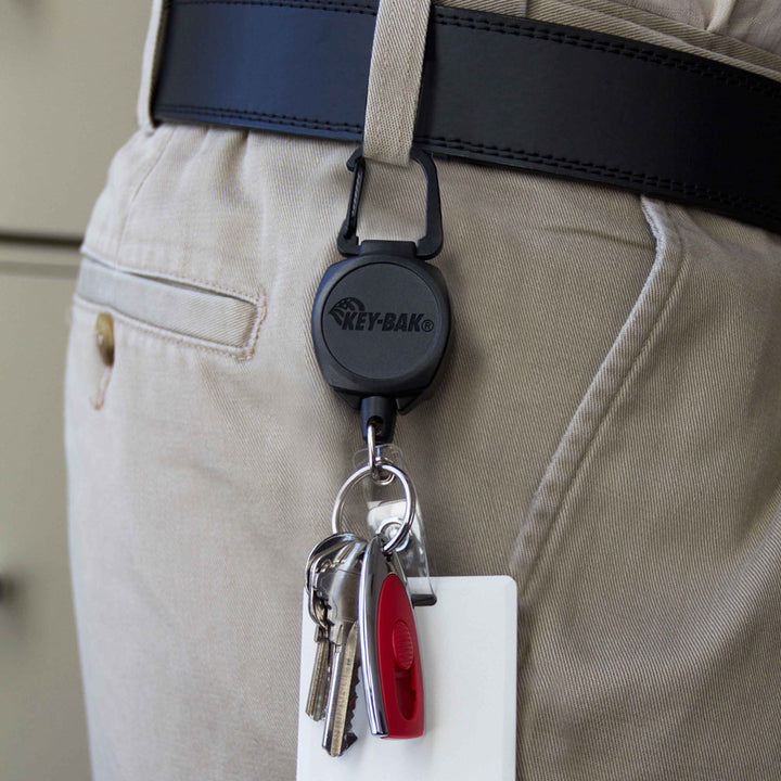 SIDEKICK Twist-Free Carabiner Retractable Keychain and Badge Reel That Holds Up to 5 Keys and ID Badge