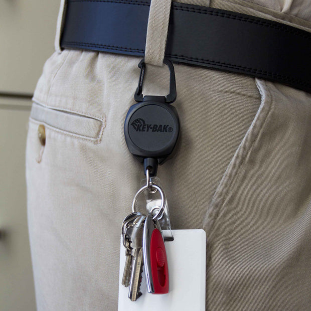Sidekick Retractable Key Chain Badge Reel with Carabiner Key