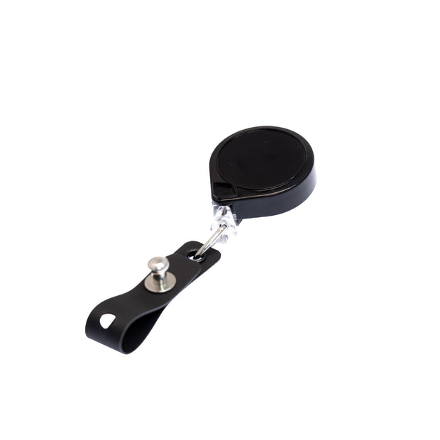 MINI-BAK Square Retractable Badge Holder Black / Belt Clip