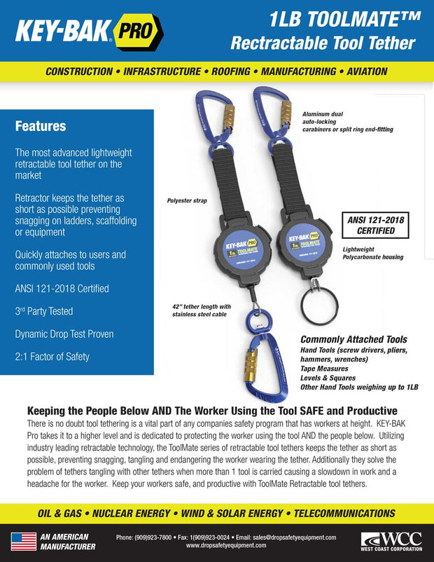 TOOL SAFETY LANYARD - elastic lanyard for securing tools