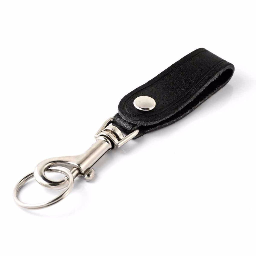 Bolt Snap Key Ring with Detachable Leather Strap