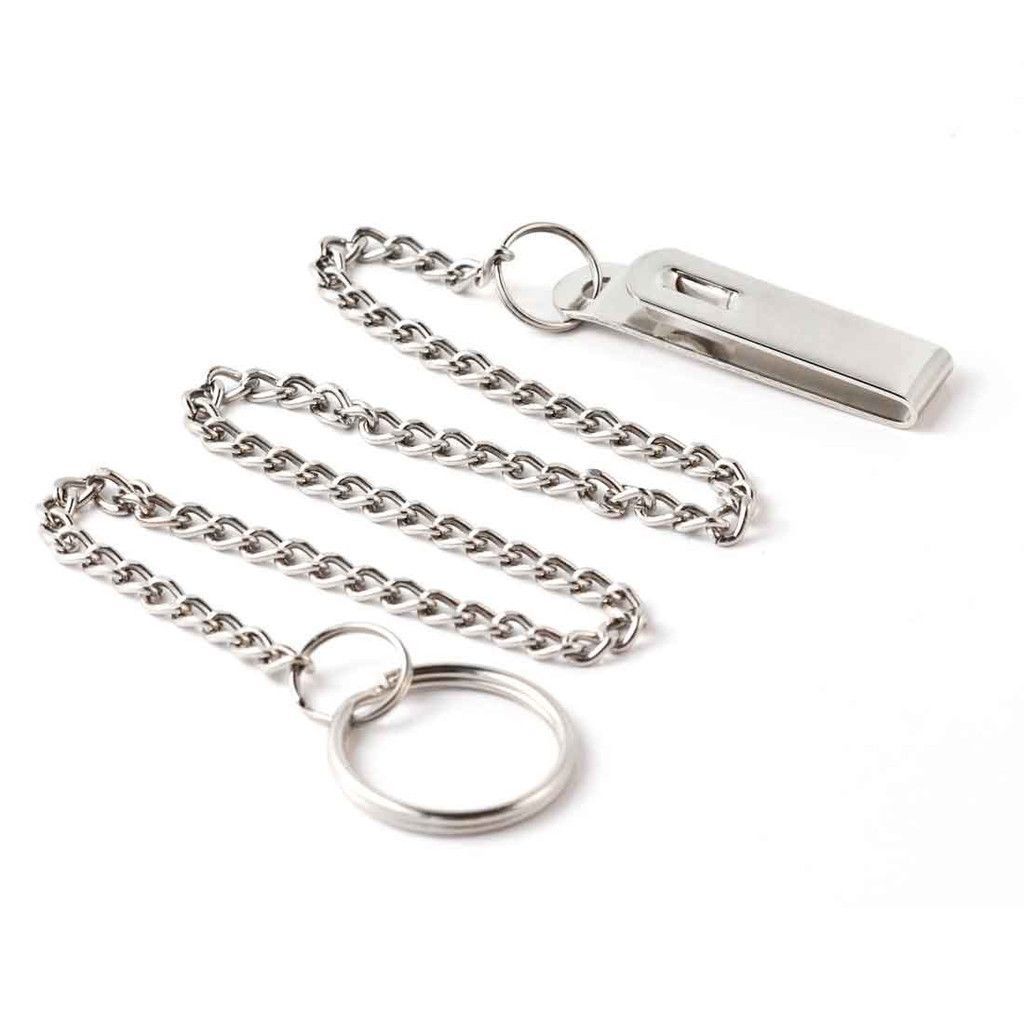 19" Polished Key Chain with Pocket Clip