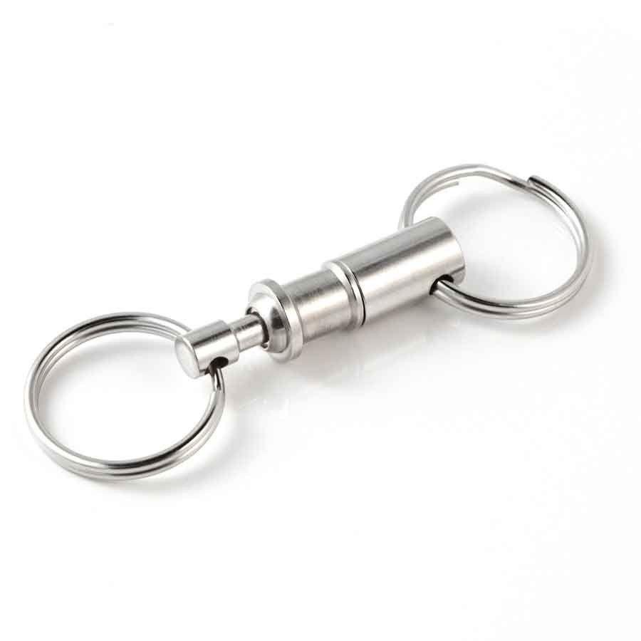 Key-Bak Premium Quick Release Pull Apart Key Accessory with 2 Split Rings