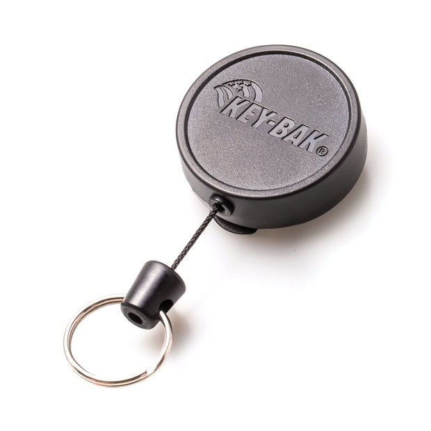 KEY-BAK MID6 Heavy Duty Retractable Keychain with Carabiner or Belt Clip That Holds Up to 10 Keys