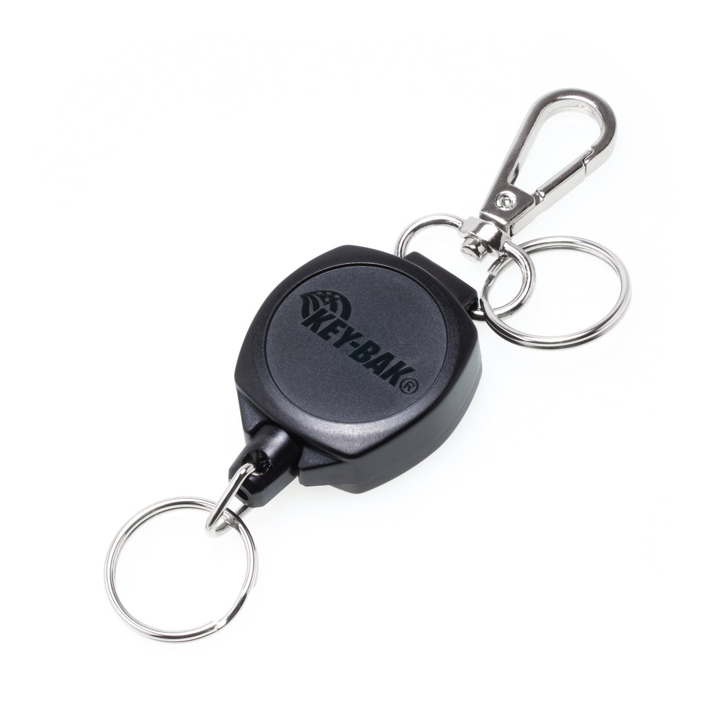 SnapBack Retractable Keychain with 24 Inch Cut Resistant Cord Charm R KEY BAK