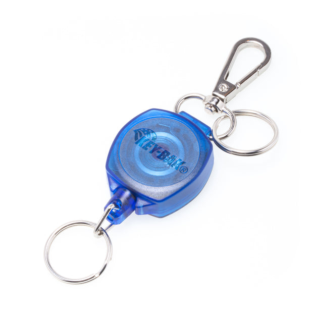 SnapBack Retractable Keychain with 24 Inch Cut Resistant Cord, Charm Ring, and Easy to Use Clip